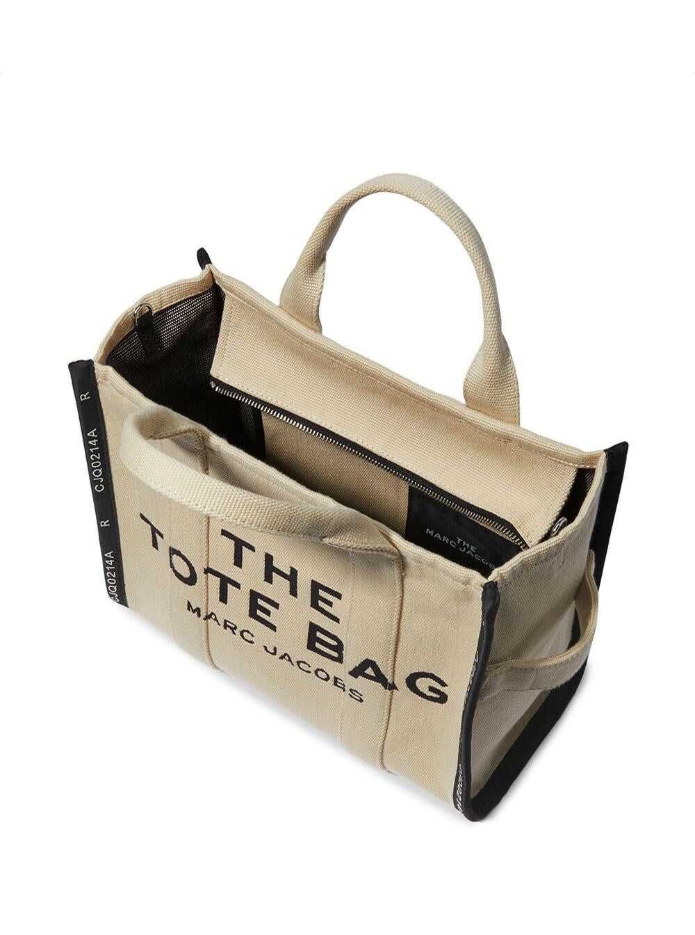 Marc Jacobs Borsa a Mano 'The Medium Tote' con Logo Ricamato a Contrasto in Misto Cotone