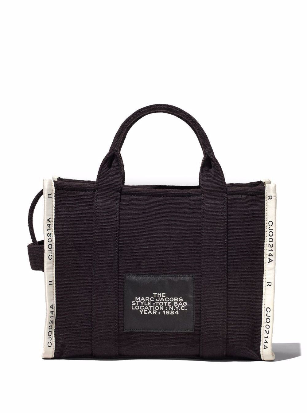 Marc Jacobs Borsa a Mano 'The Medium Tote' con Logo Ricamato a Contrasto in Misto Cotone
