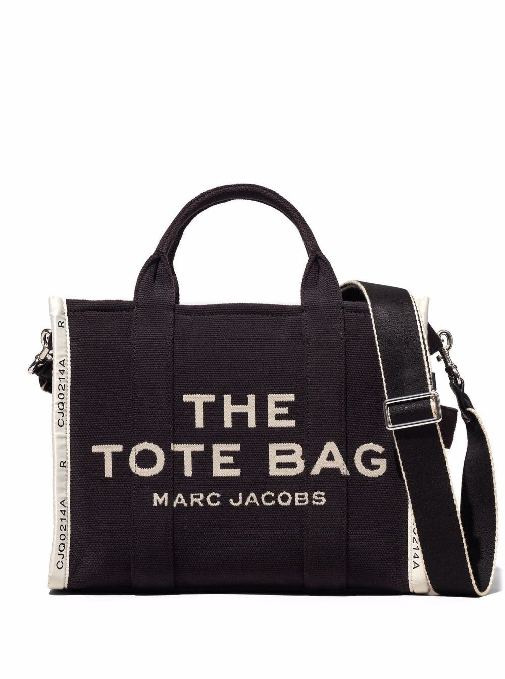 Marc Jacobs Borsa a Mano 'The Medium Tote' con Logo Ricamato a Contrasto in Misto Cotone
