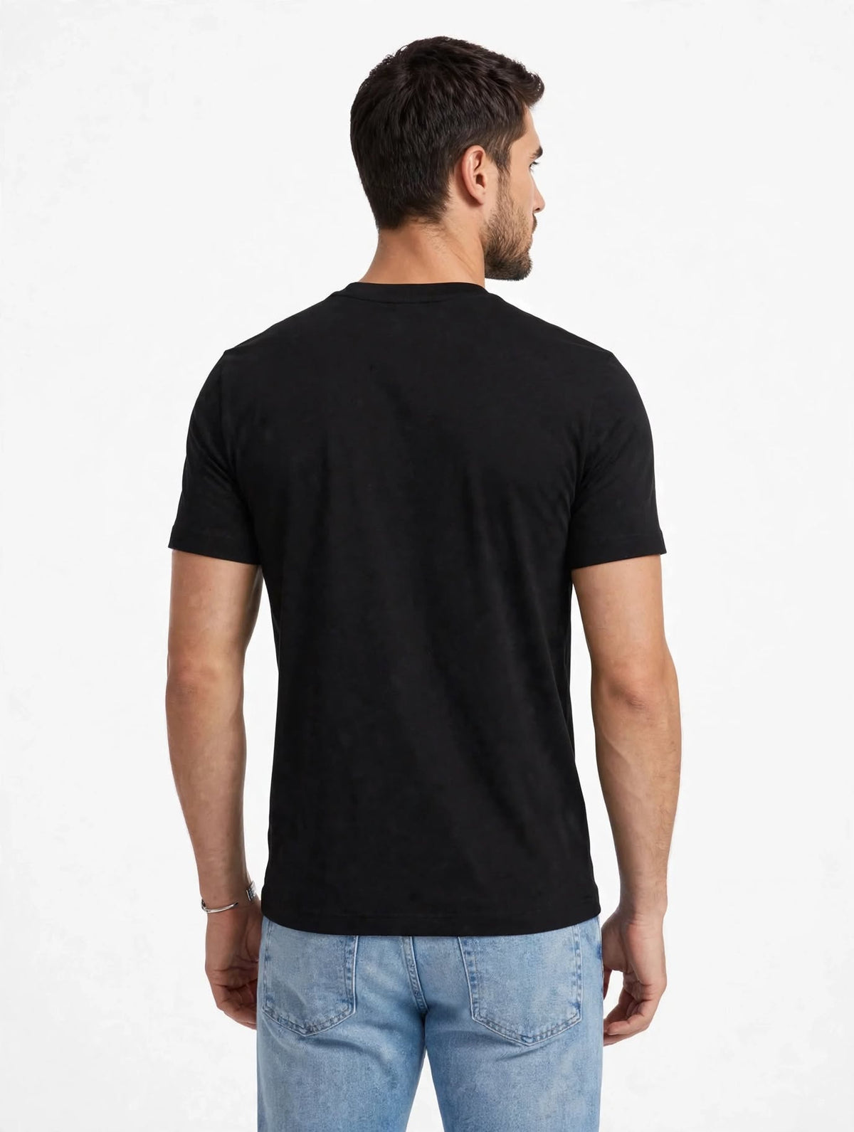 T-Shirt Emporio Armani Uomo Nera Patch Scudetto Feltro Grigio