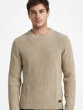 JACK & JONES - Maglione Girocollo a Coste JJEDOVER KNIT CREW NECK - Moonbeam (Beige