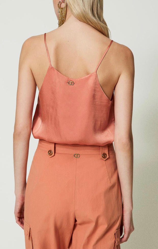 Top in raso con spalline sottili Twinset
