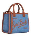 Borsa vanity midi in denim e pelle Saint Barth