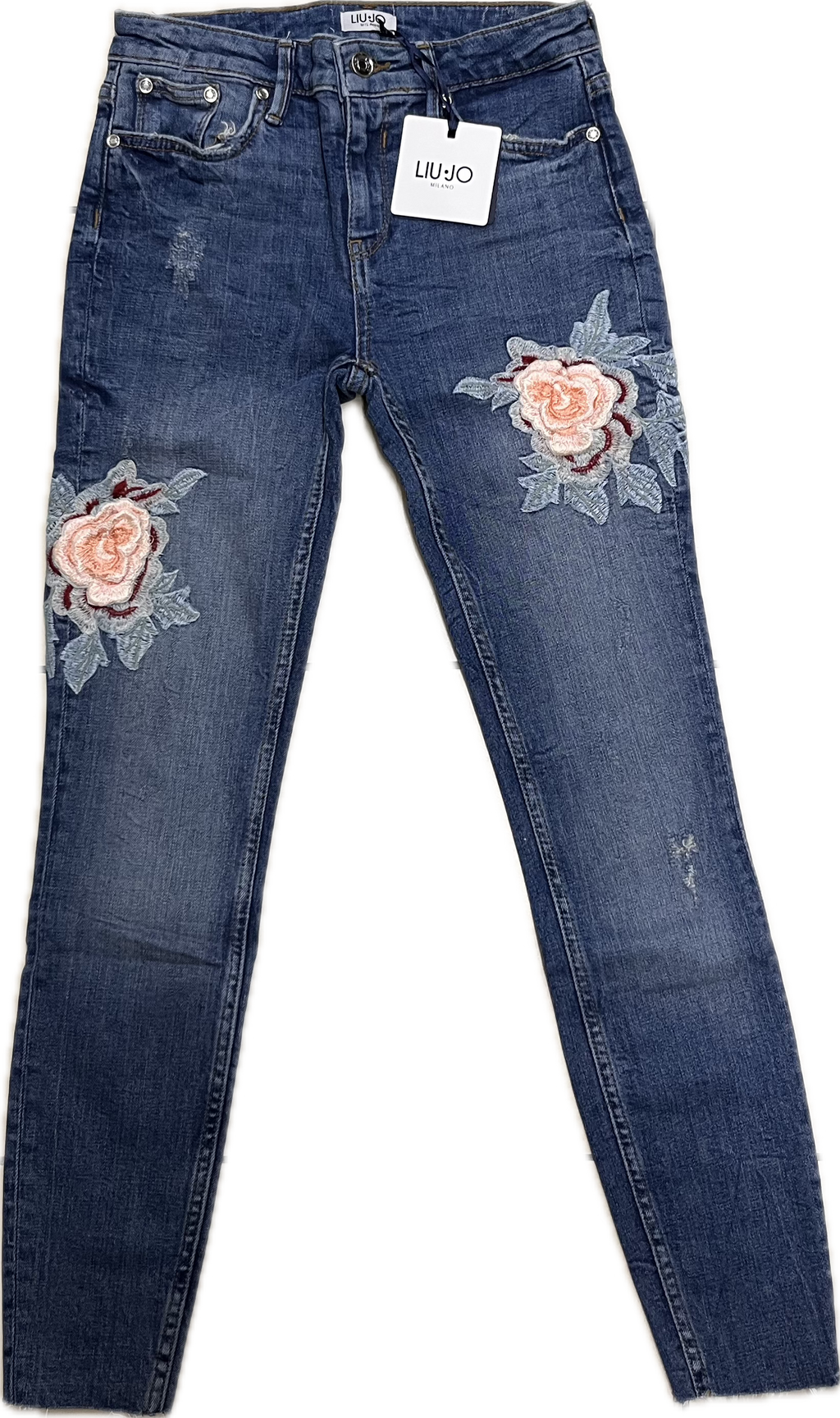 Jeans liujo fiori rosa