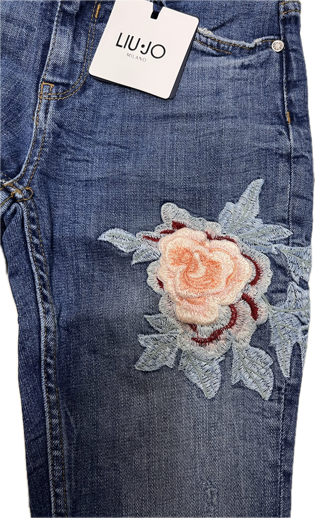 Jeans liujo fiori rosa