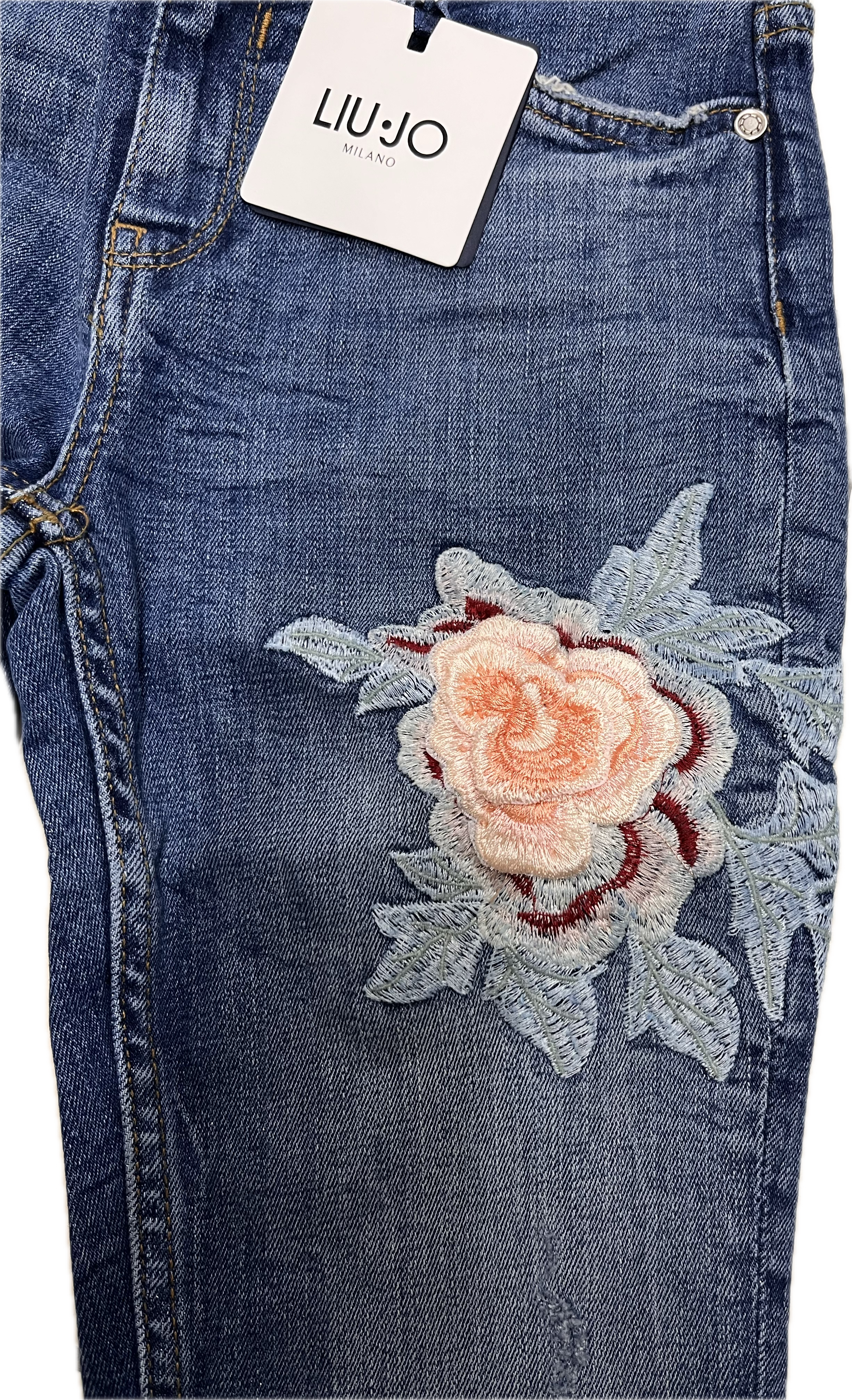 Jeans liujo fiori rosa