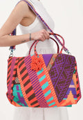 F**K Borsa mare multicolore da donna in tessuto stampato