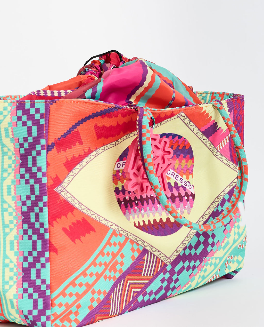 F**K women's patterned beachbag