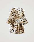 Abito corto in twill animalier Twinset