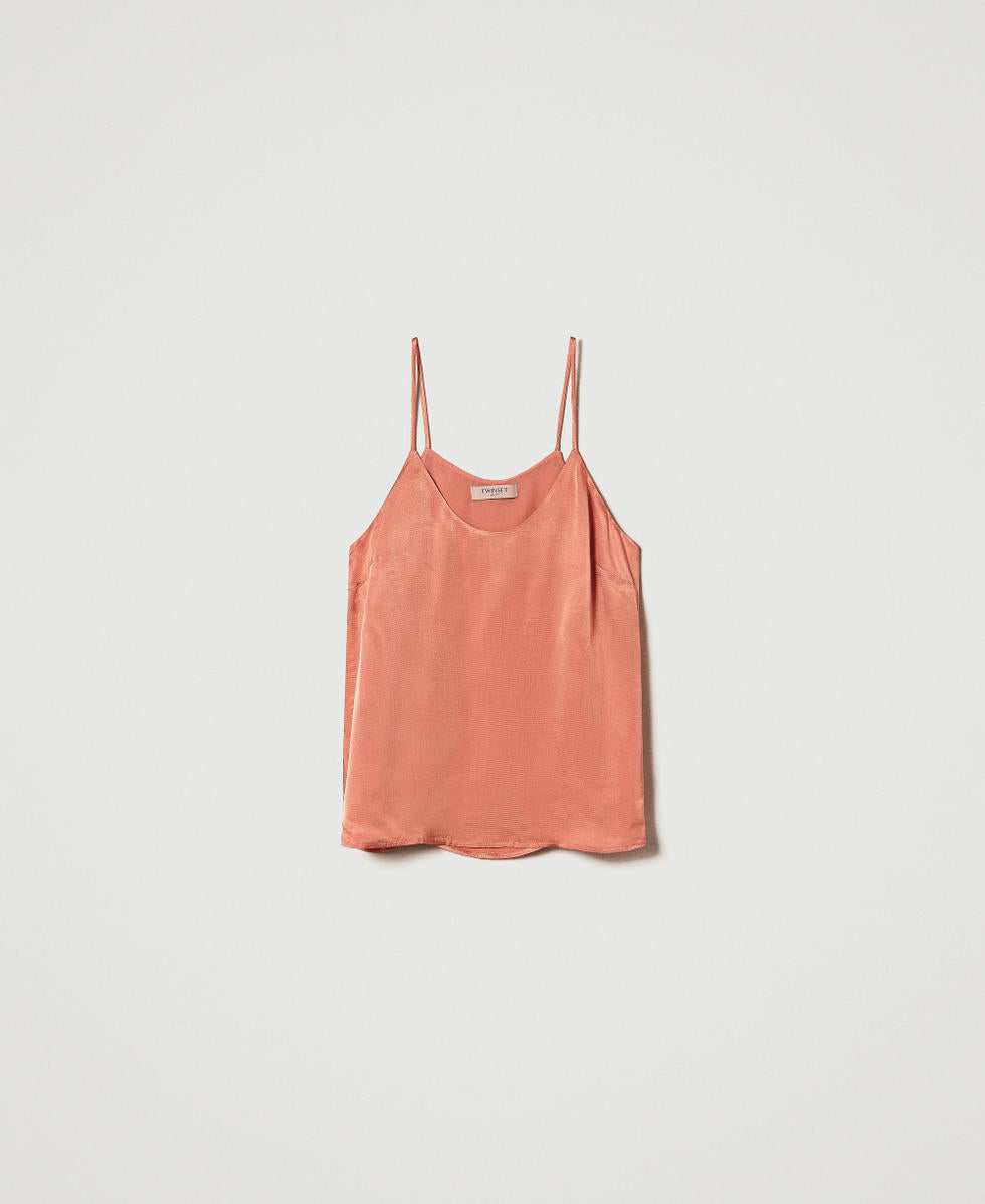 Top in raso con spalline sottili Twinset