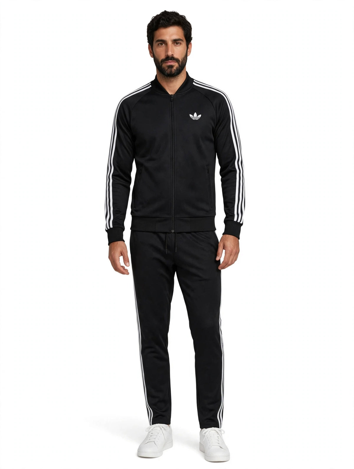 Tuta Uomo Adidas Originals Nera - AEROREADY - 3 Strisce Bianche 1037