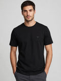 T-Shirt Uomo Emporio Armani Nera - Logo Aquila Piccolo in Rilievo
