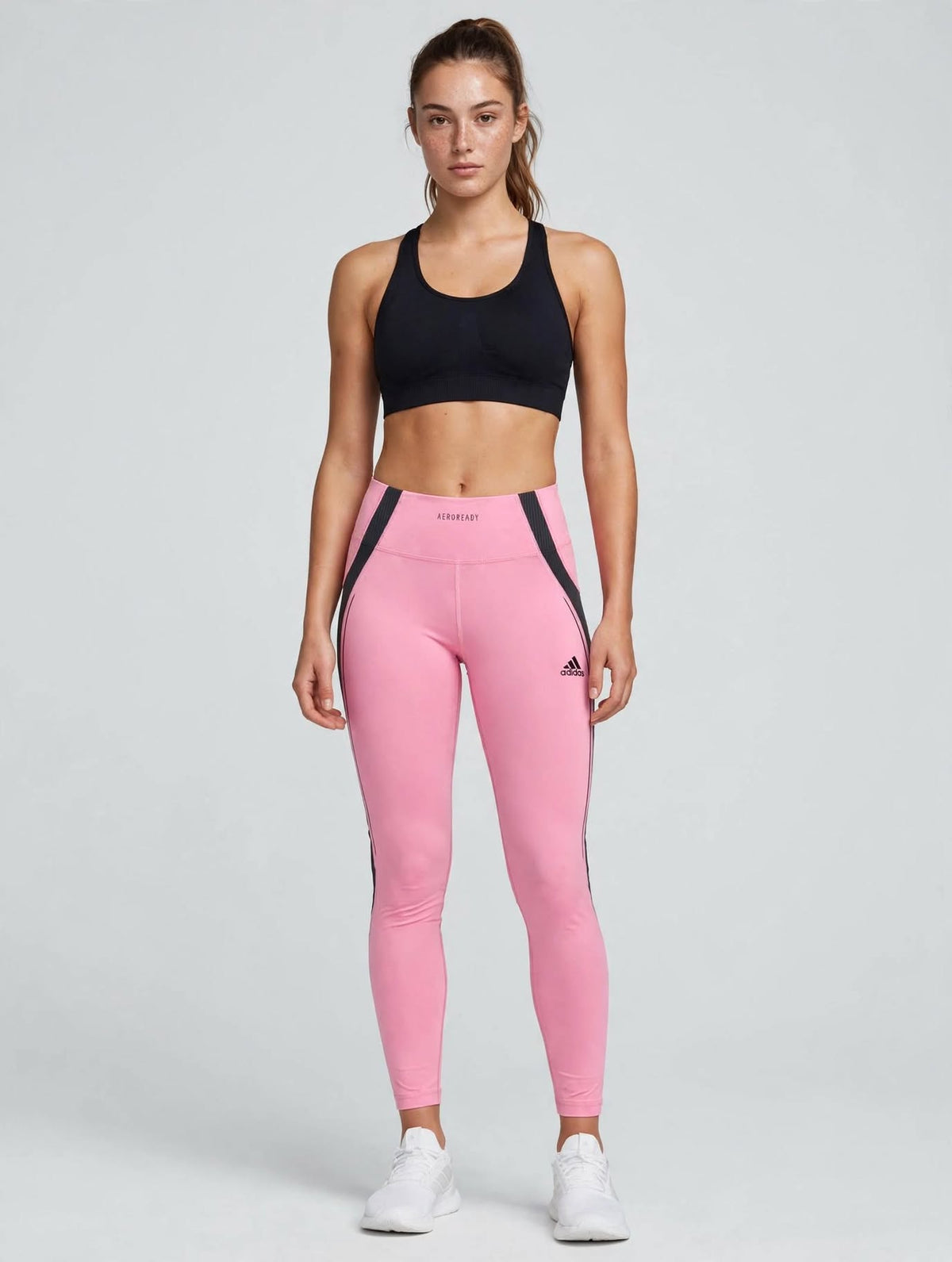 Legging Adidas Rosa in bande