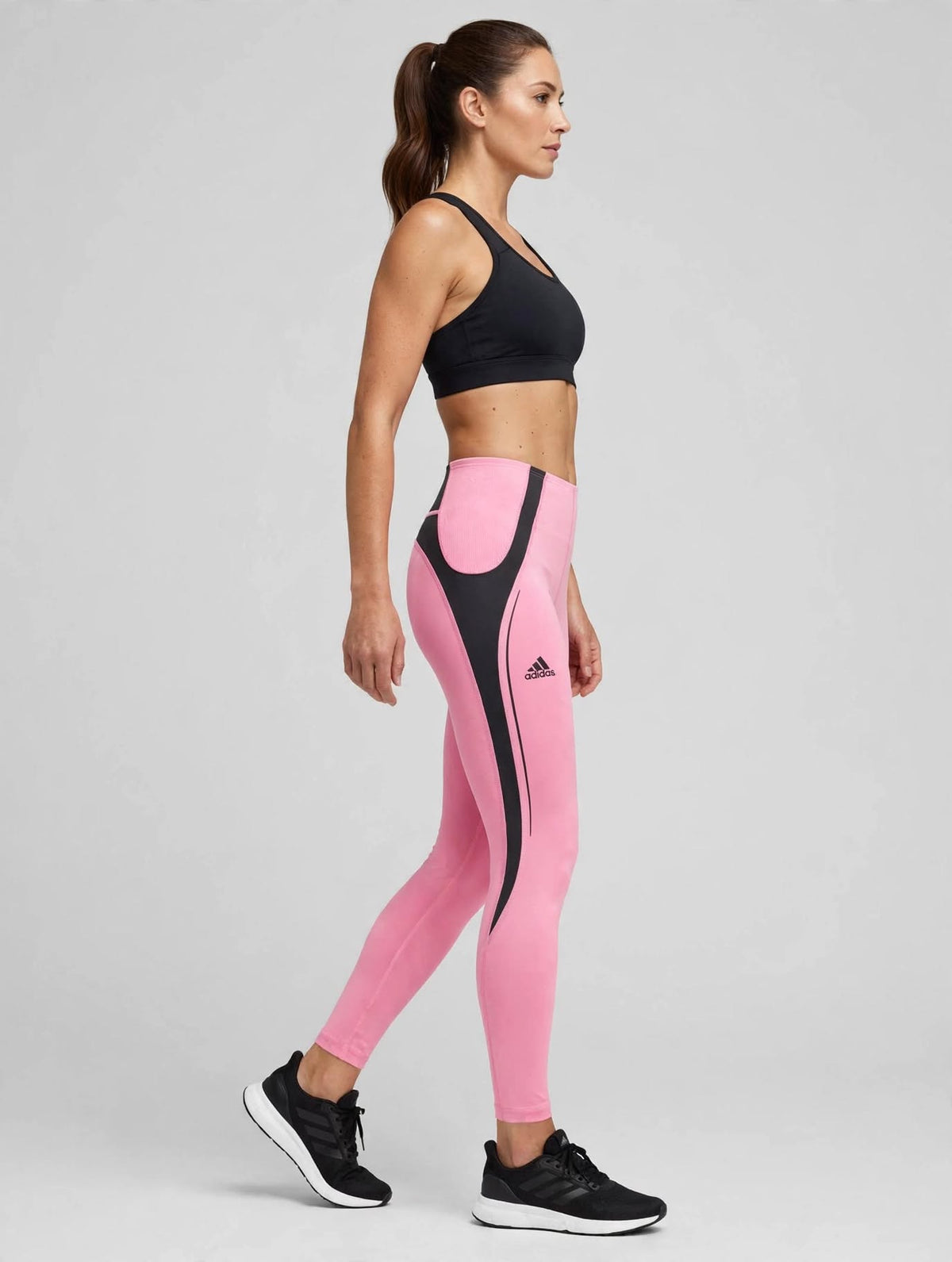Legging Adidas Rosa in bande