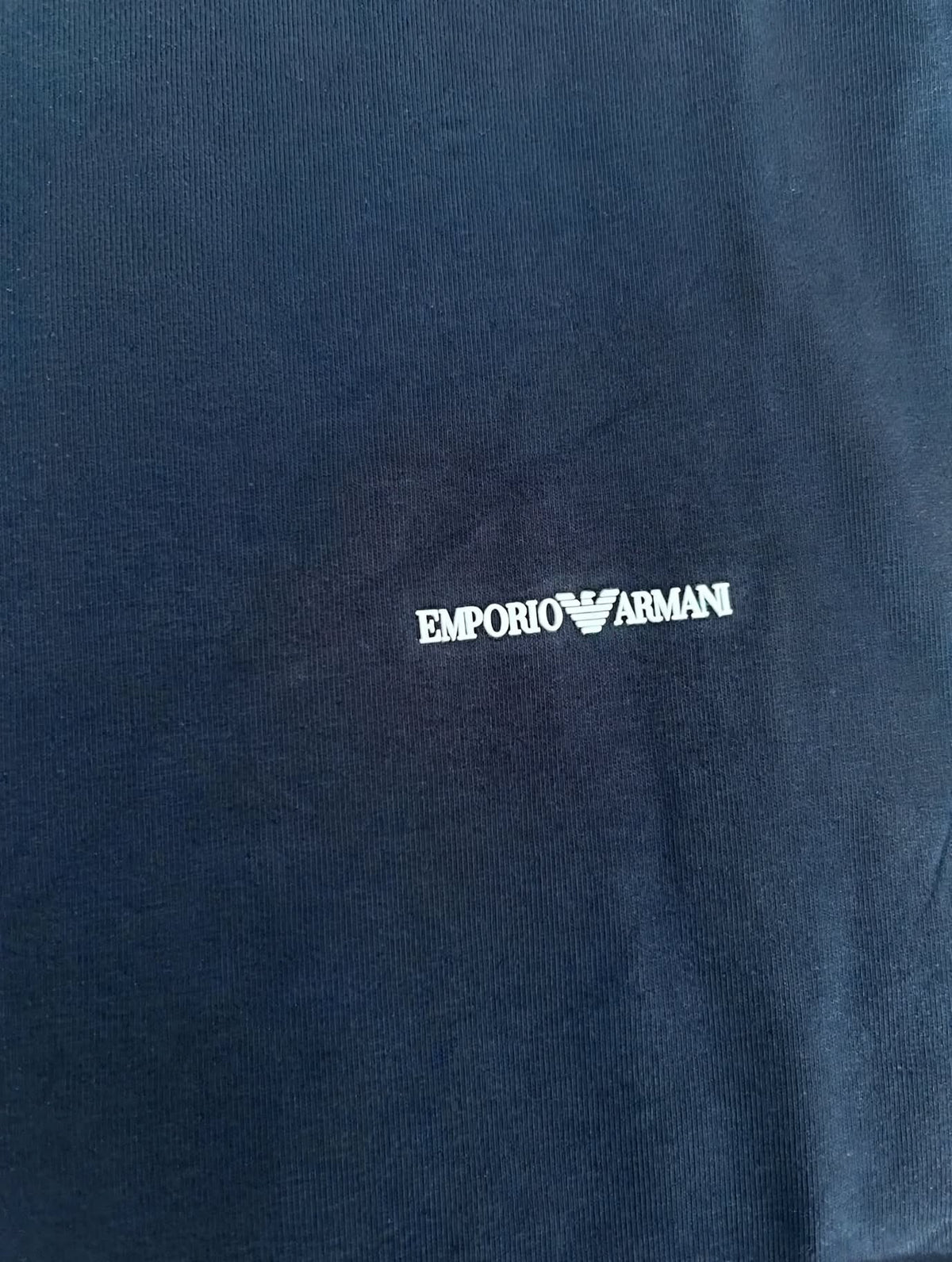 T-Shirt Emporio Armani Uomo Navy Blue 1554 con Mini Logo Bianco