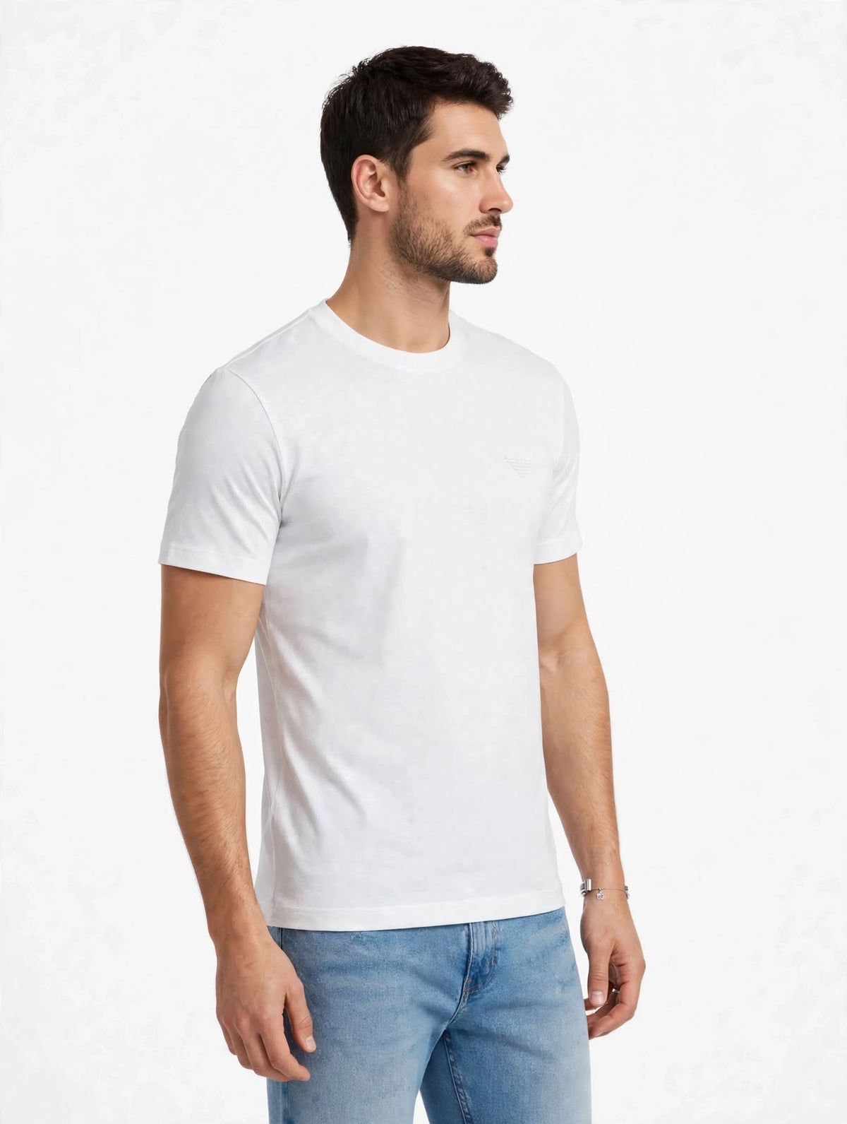 T-Shirt Uomo Emporio Armani Nera - Logo Aquila Piccolo in Rilievo