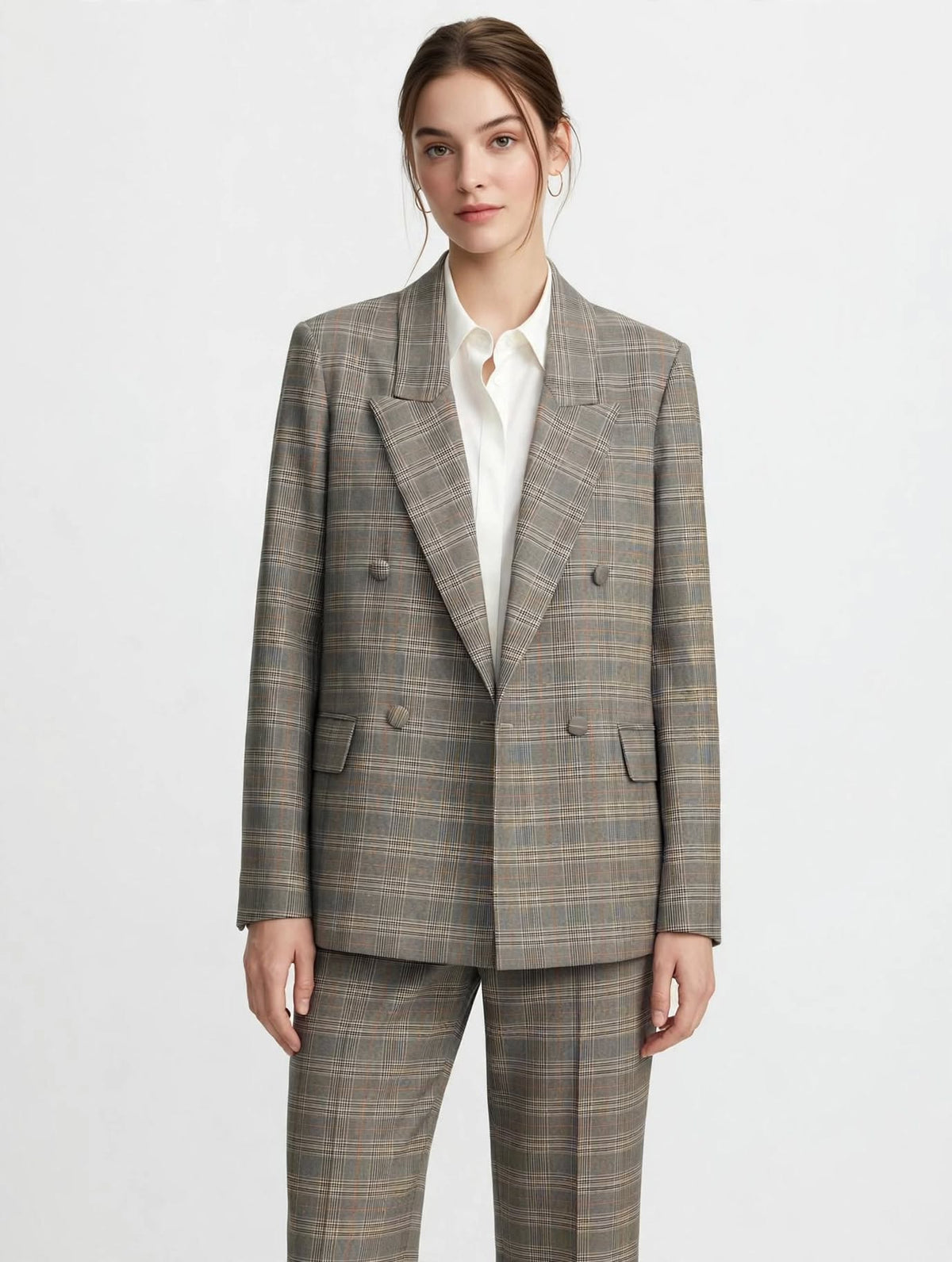 Tailleur Donna VICOLO Twin Set Giacca Doppiopetto + Pantalone - Fantasia Quadri Grigio