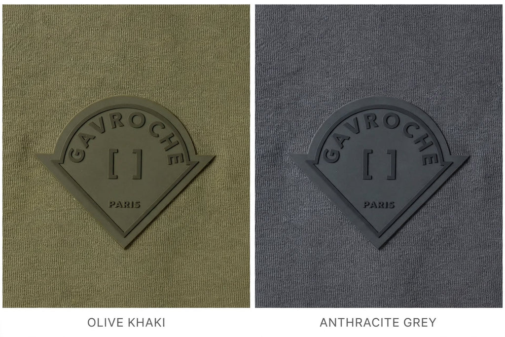 Gavroche Paris T-Shirt Uomo Verde Militare / Antracite - 100% Cotone Mercerizzato  - Logo Petto GAVROche