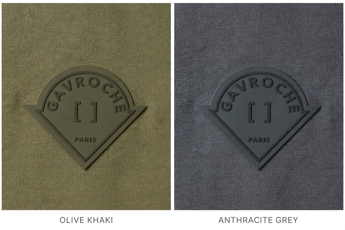 Gavroche Paris T-Shirt Uomo Verde Militare / Antracite - 100% Cotone Mercerizzato  - Logo Petto GAVROche