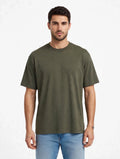 T-Shirt GAVROCHE PARIS Verde Caky / Nera - Modello Semplice con Placchetta in Metallo sul Retro - 100% Cotone Mercerizzato