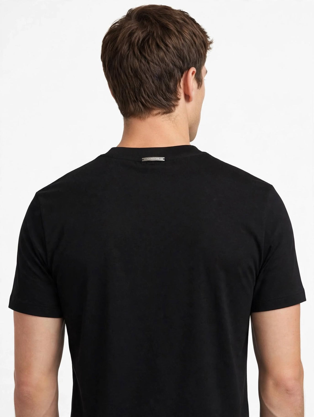 T-Shirt GAVROCHE PARIS Verde Caky / Nera - Modello Semplice con Placchetta in Metallo sul Retro - 100% Cotone Mercerizzato