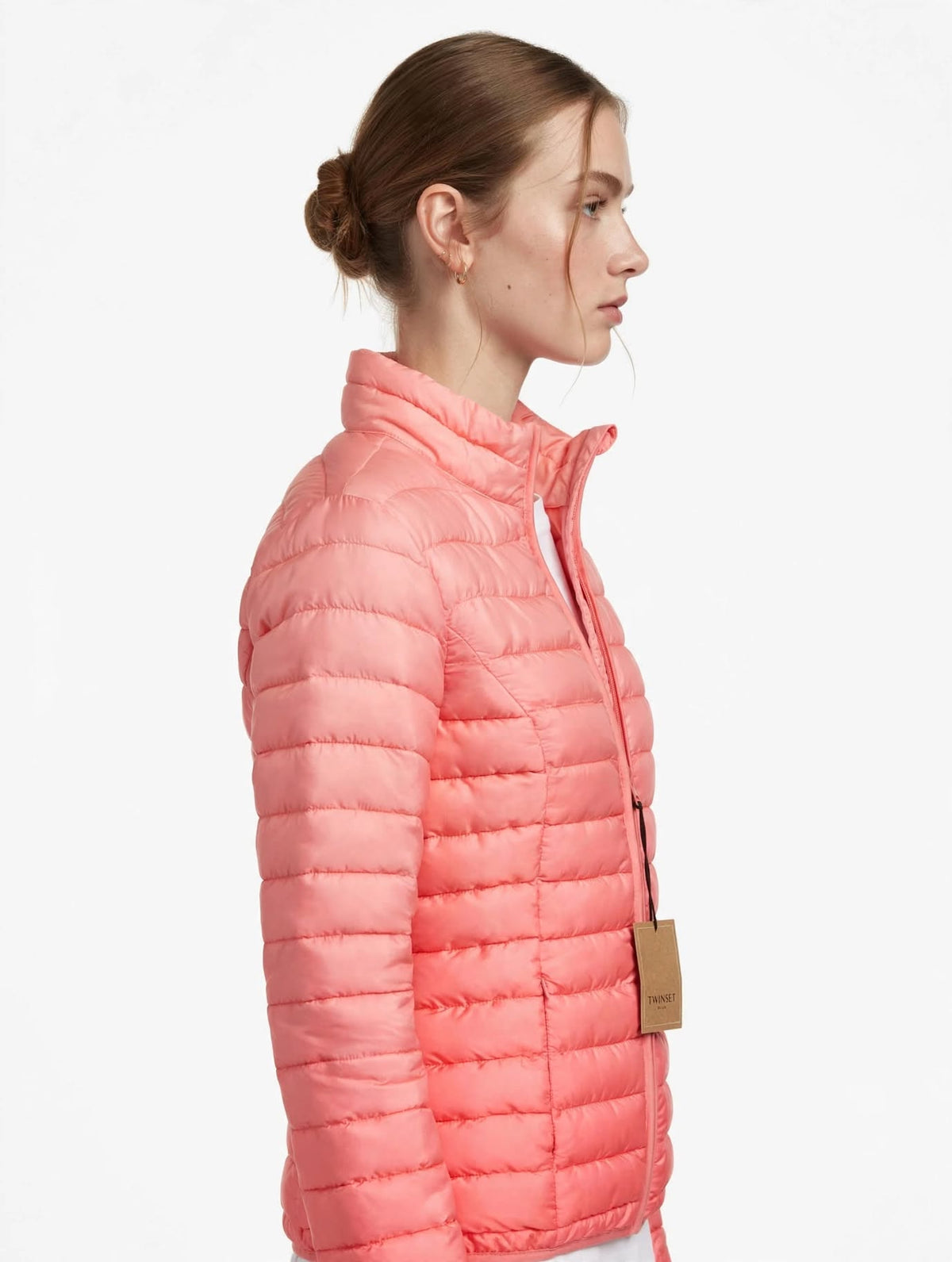 Piumino Donna TWINSET MILANO Corallo Pesca