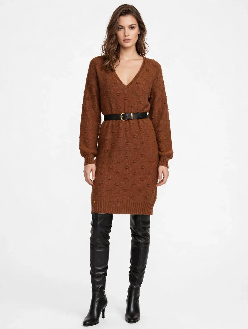 Manila Grace Abito Corto in Lana Mohair Tabacco
