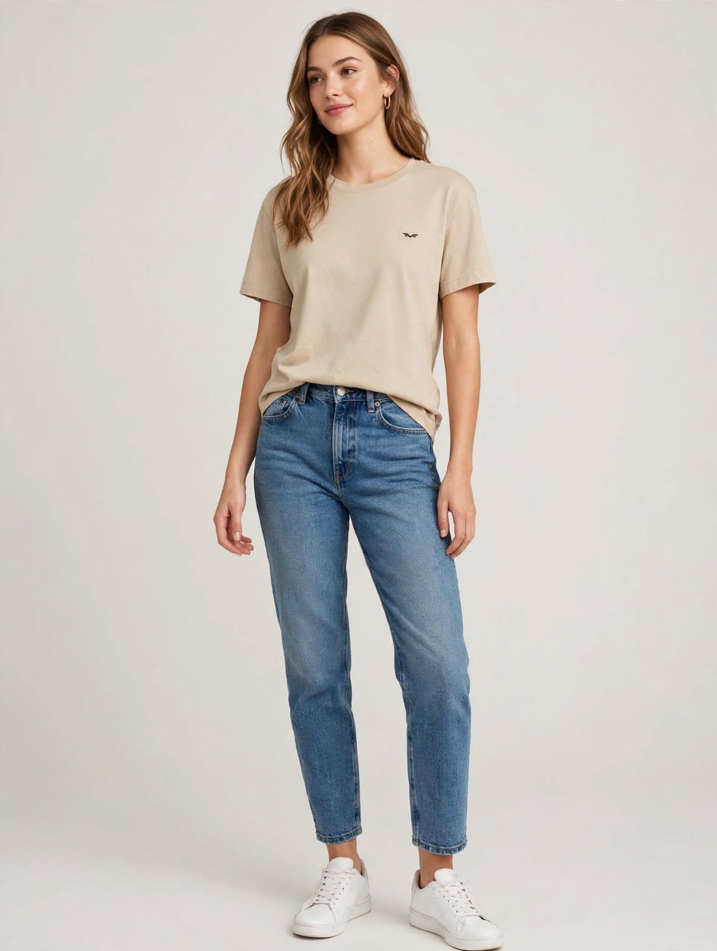 shirt Donna Armata di Mare Jeans Basic - Beige Sabbia/blu