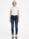 LIU JO - Jeans Skinny Bottom Up Denim blu Wash con Orlo Sfrangiato