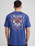T-Shirt Plein Sport Uomo Blu Royal Logo Arancio - Retro Maxi Tiger