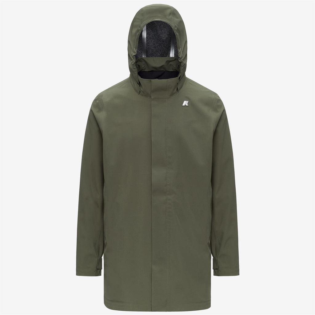 K-Way Parka Uomo Duke Bonded Jersey Green Lichen L - Verde Salvia Lungo