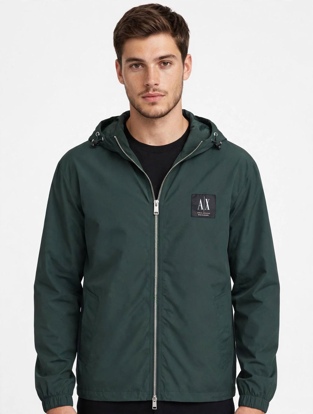 Armani Exchange - Giubbotto con cappuccio e tasche A|X Basics