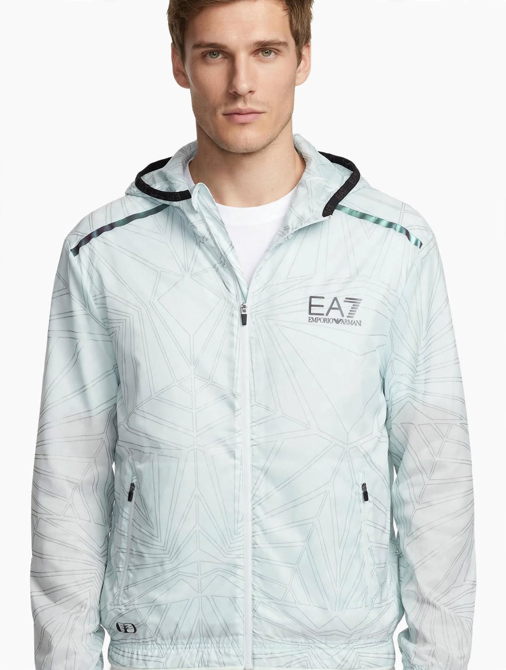 Titolo: EA7 Emporio Armani - Bomber Windbreaker con Cappuccio Ventus 7 - Verde Acqua Ghiaccio