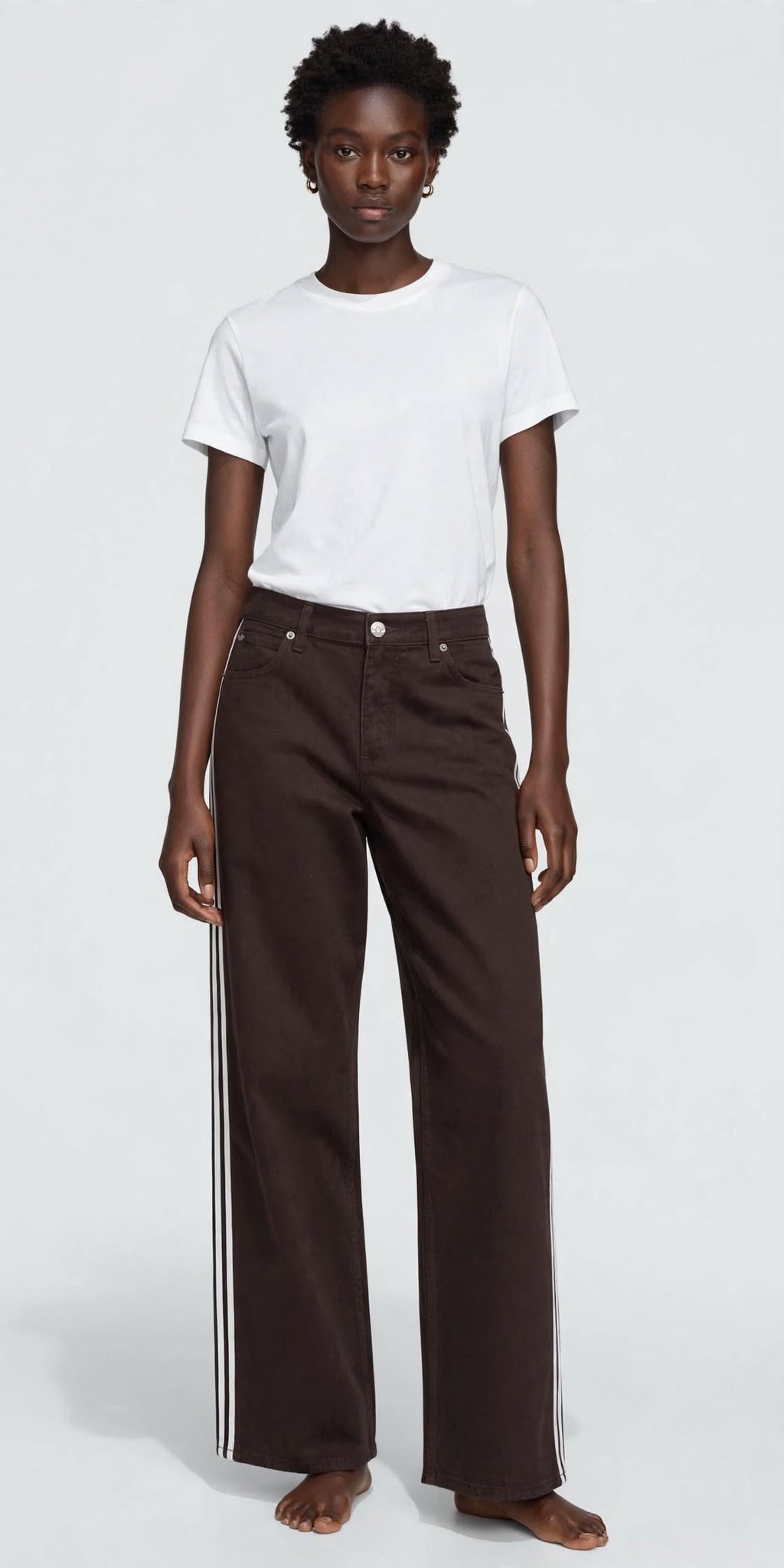 Adidas Originals Firebird TP Denim Pant - Marrone Scuro Cioccolato / Loose Fit