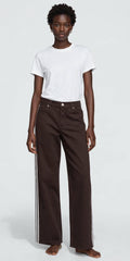 Adidas Originals Firebird TP Denim Pant - Marrone Scuro Cioccolato / Loose Fit