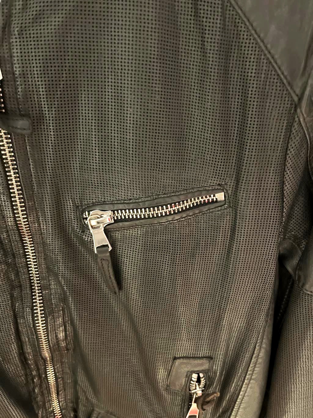 THE JACK Leathers RUGGED Mod. BANDIT PERFO - Giubbotto Uomo Vera Pelle Nera Traforata