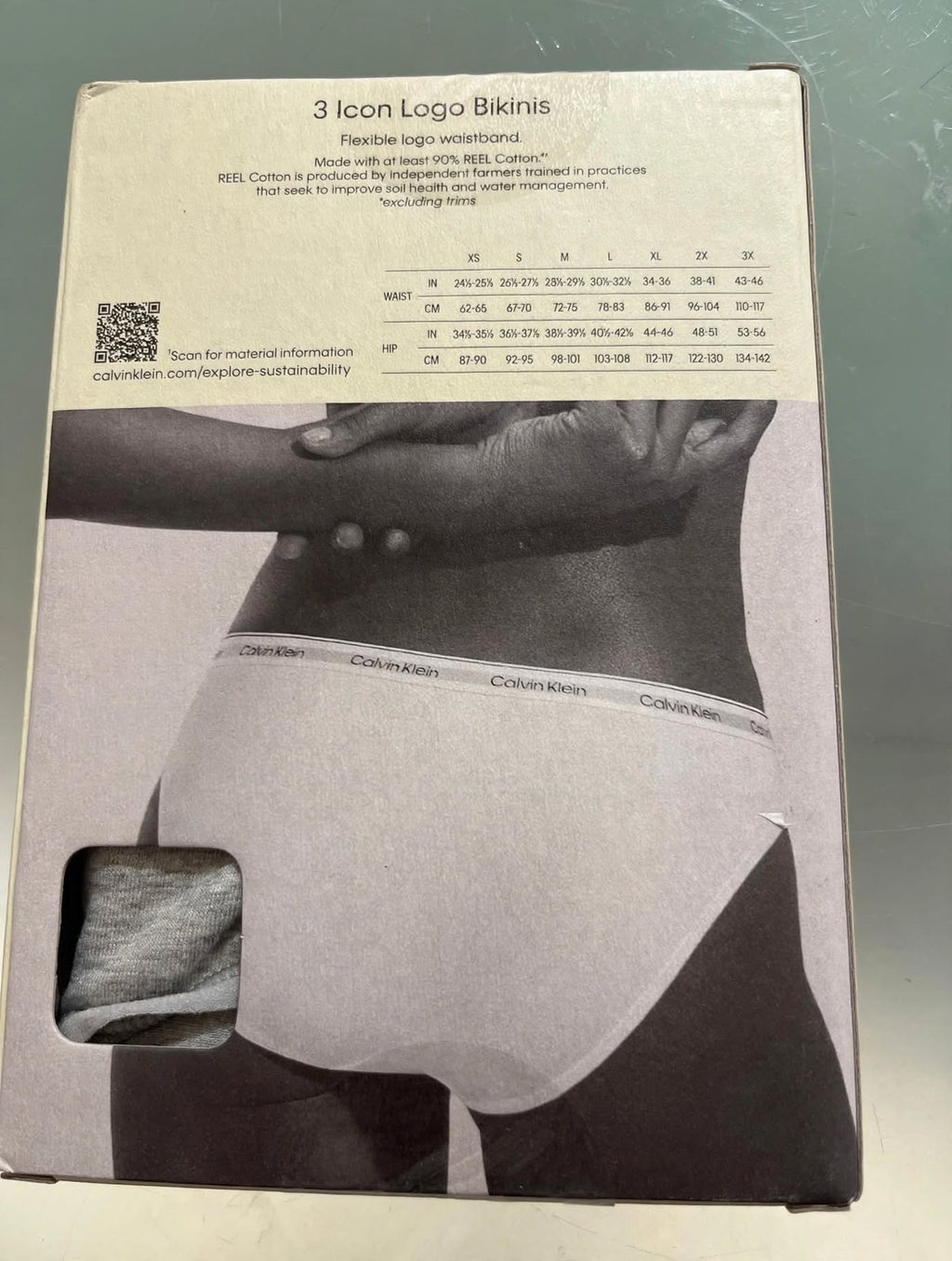CALVIN KLEIN Icon Logo - 3 Bikini Donna - QD5207MPI BLACK/WHITE/GREY HEATHER
