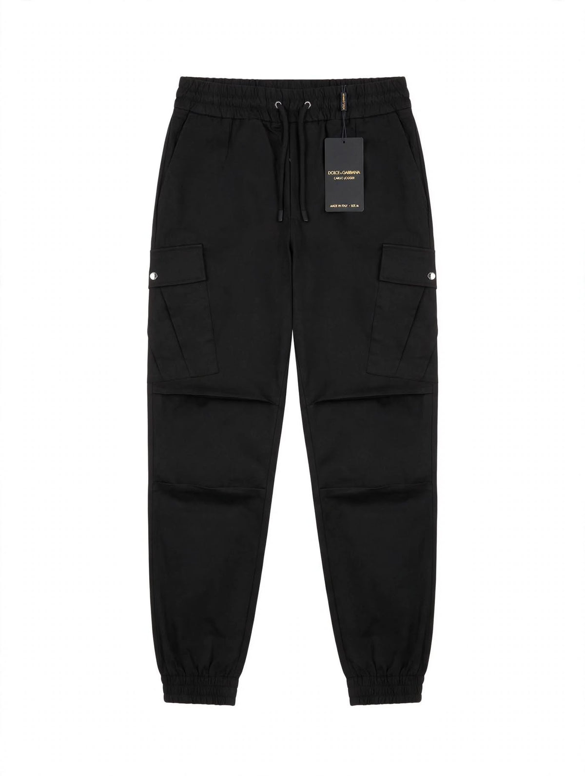 DOLCE & GABBANA Cargo Jogger Uomo NERO - Placca Milano Italia