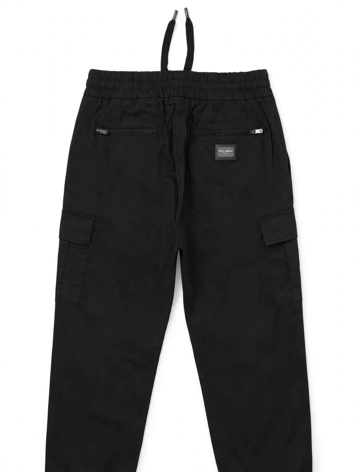 DOLCE & GABBANA Cargo Jogger Uomo NERO - Placca Milano Italia