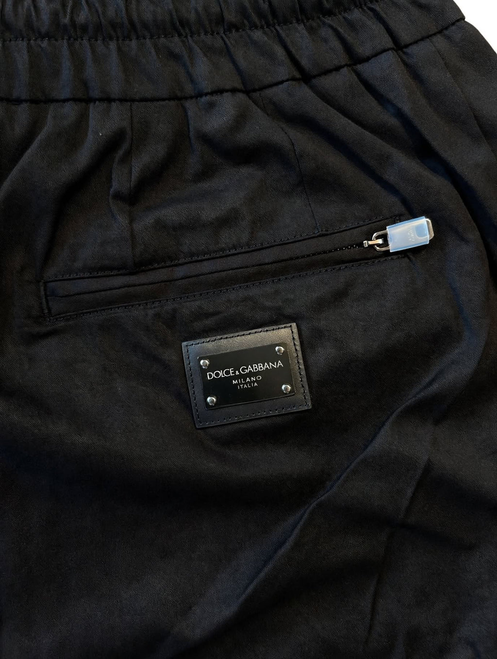 DOLCE & GABBANA Cargo Jogger Uomo NERO - Placca Milano Italia