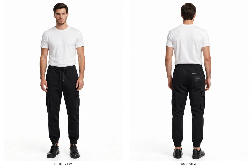 DOLCE & GABBANA Cargo Jogger Uomo NERO - Placca Milano Italia