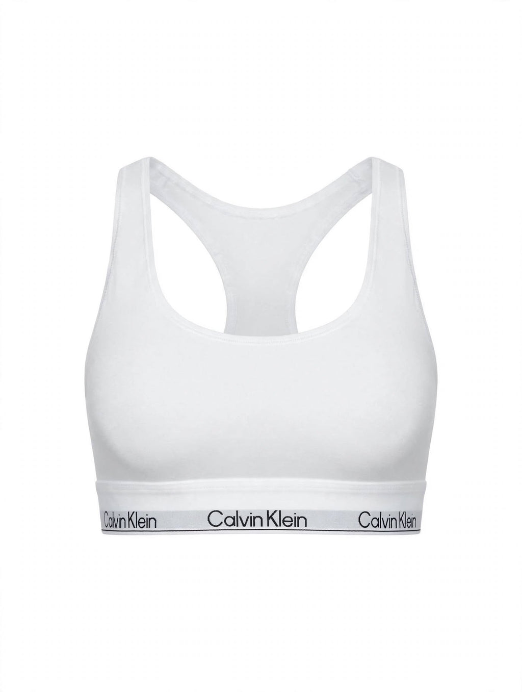 BRALETTE DONNA CALVIN KLEIN MODERN COTTON UNLINED - Bianco con Banda Bianca Logata Nera