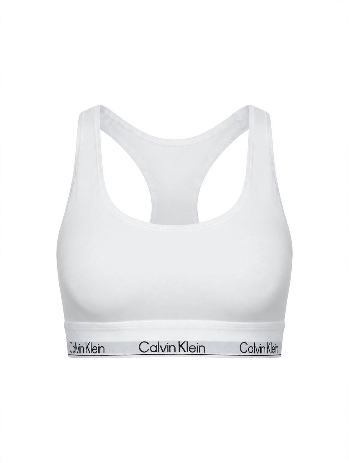 BRALETTE DONNA CALVIN KLEIN MODERN COTTON UNLINED - Bianco con Banda Bianca Logata Nera