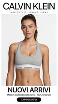 BRALETTE DONNA CALVIN KLEIN MODERN COTTON UNLINED - Grigio Melange con Banda Bianca