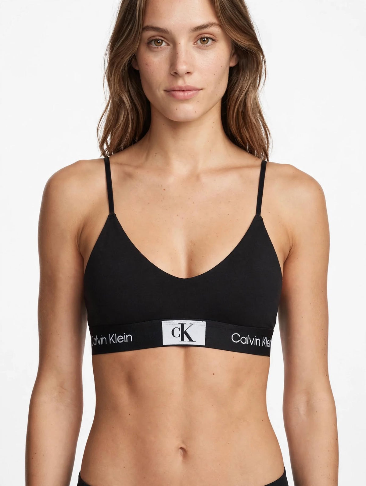BRALETTE DONNA CALVIN KLEIN TRIANGLE CK ONE / 1996 - Nero con Fascia Nera e Box CK Bianco Centrale