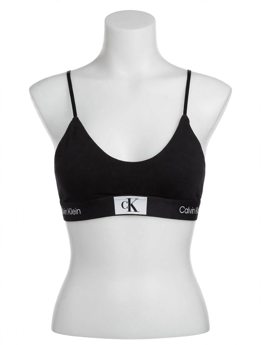 BRALETTE DONNA CALVIN KLEIN TRIANGLE CK ONE / 1996 - Nero con Fascia Nera e Box CK Bianco Centrale