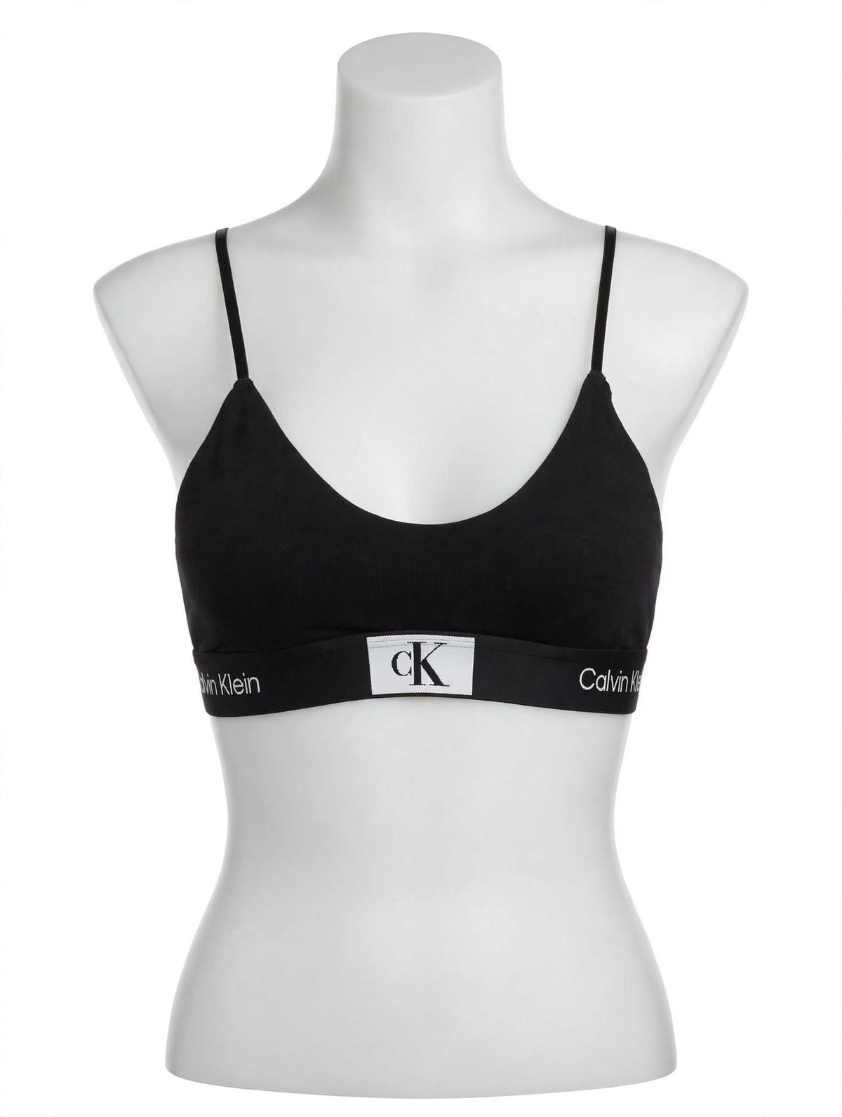 BRALETTE DONNA CALVIN KLEIN TRIANGLE CK ONE / 1996 - Nero con Fascia Nera e Box CK Bianco Centrale