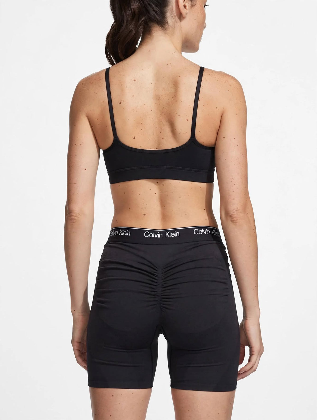 SHORT DONNA CALVIN KLEIN BIKER / BOYSHORT SCRUNCH PUSH-UP - Nero con Elastico Logato
