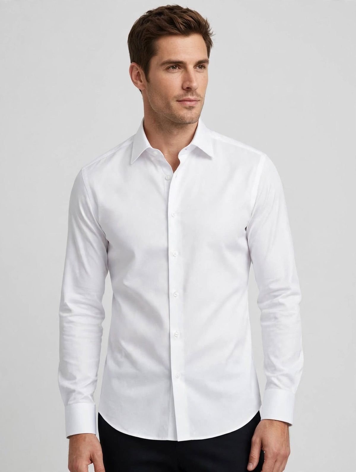 Camicia Uomo  2078-1 Antonio Basile Slim Fit Bianca - Cotone Elasticizzato Elegante