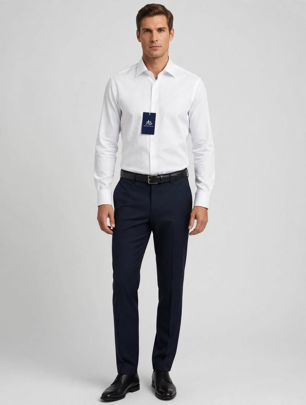 Camicia Uomo 2077 - 1 Antonio Basile Regular Fit Bianca Trama Diagonale Twill - Cotone Elasticizzato